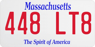 MA license plate 448LT8
