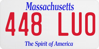 MA license plate 448LU0