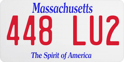 MA license plate 448LU2