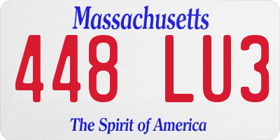 MA license plate 448LU3