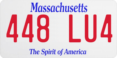 MA license plate 448LU4