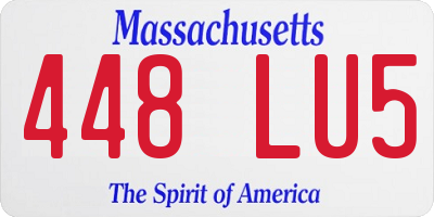 MA license plate 448LU5