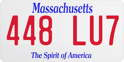 MA license plate 448LU7