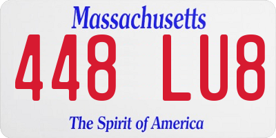 MA license plate 448LU8