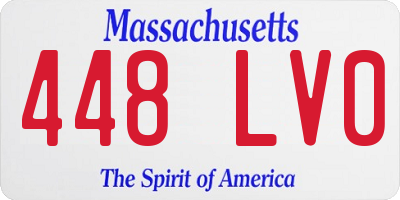 MA license plate 448LV0