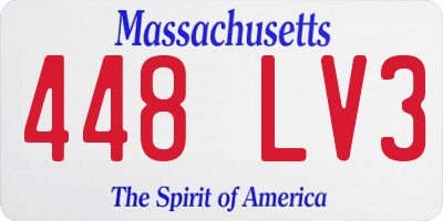 MA license plate 448LV3