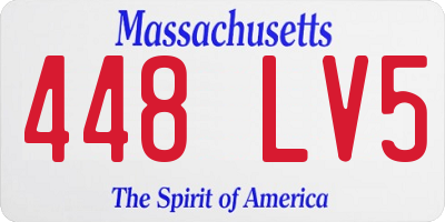 MA license plate 448LV5