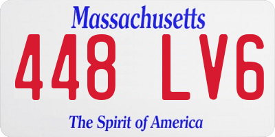 MA license plate 448LV6
