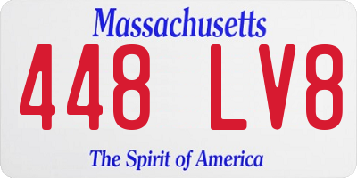 MA license plate 448LV8