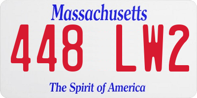 MA license plate 448LW2