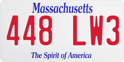 MA license plate 448LW3