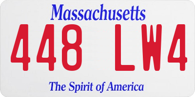 MA license plate 448LW4
