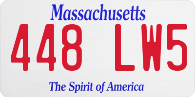 MA license plate 448LW5
