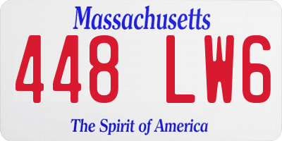 MA license plate 448LW6