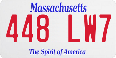 MA license plate 448LW7