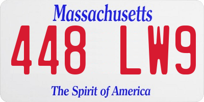 MA license plate 448LW9