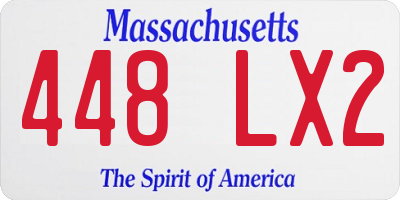 MA license plate 448LX2