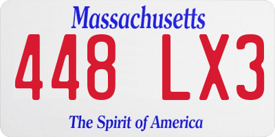 MA license plate 448LX3