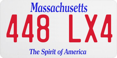MA license plate 448LX4