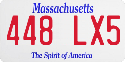 MA license plate 448LX5