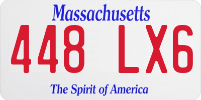 MA license plate 448LX6