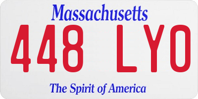 MA license plate 448LY0