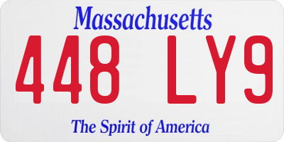 MA license plate 448LY9