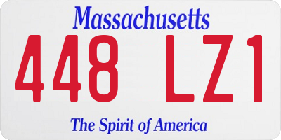 MA license plate 448LZ1