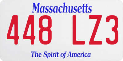 MA license plate 448LZ3