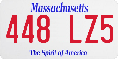 MA license plate 448LZ5