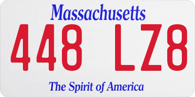 MA license plate 448LZ8