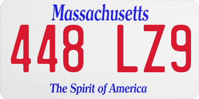 MA license plate 448LZ9