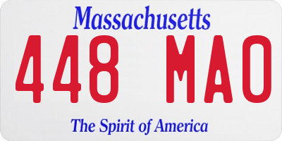 MA license plate 448MA0
