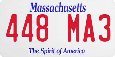 MA license plate 448MA3