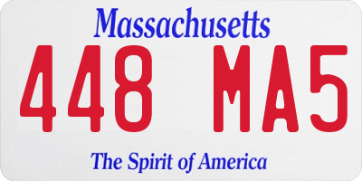 MA license plate 448MA5