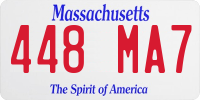 MA license plate 448MA7