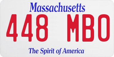 MA license plate 448MB0