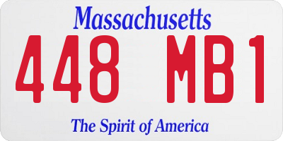 MA license plate 448MB1