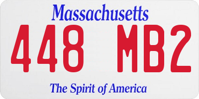 MA license plate 448MB2