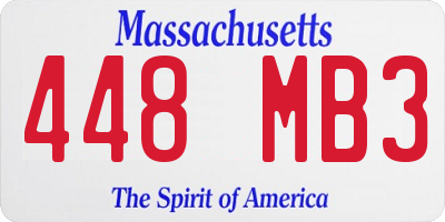 MA license plate 448MB3