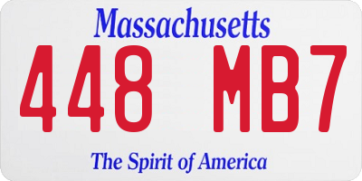 MA license plate 448MB7