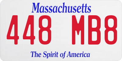 MA license plate 448MB8