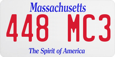 MA license plate 448MC3