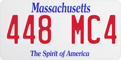 MA license plate 448MC4