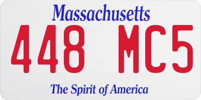 MA license plate 448MC5