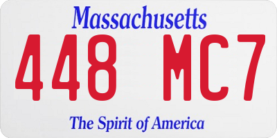 MA license plate 448MC7
