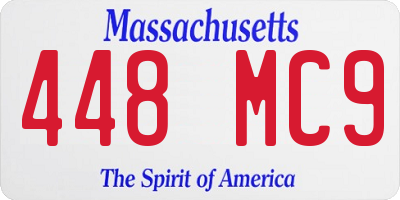 MA license plate 448MC9
