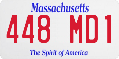 MA license plate 448MD1