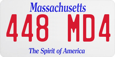 MA license plate 448MD4