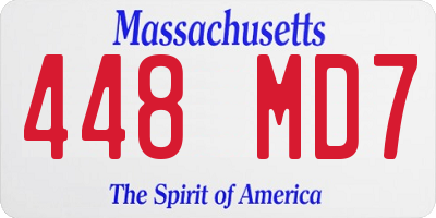 MA license plate 448MD7